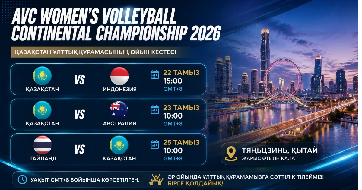 Қазақстан құрамасының AVC-2026 ойын кестесі