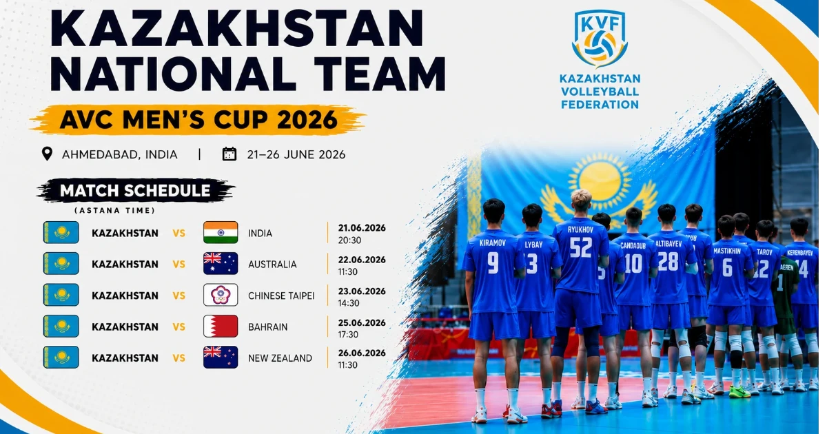 AVC Mens Cup 2026: Kazakhstan National Team Match Schedule