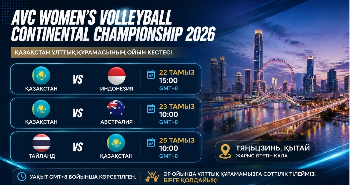Kazakhstan Women’s Team Schedule at AVC 2026